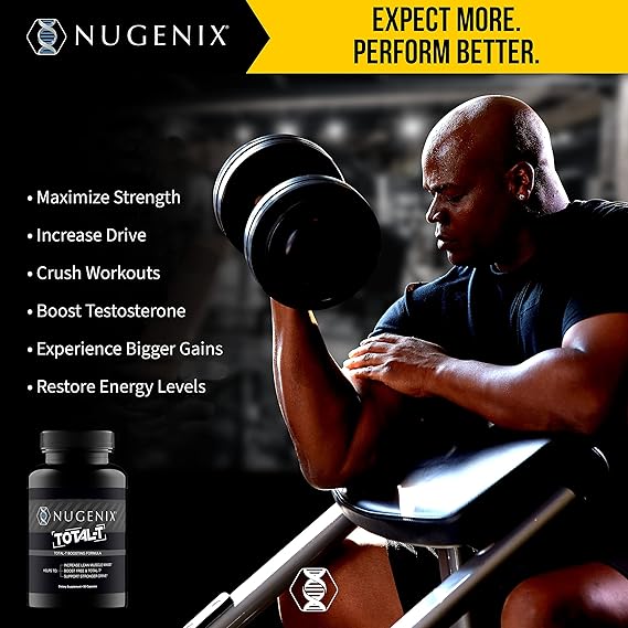 Nugenix Total-T, Free and Total Testosterone Booster Supplement for Men, 90 Count